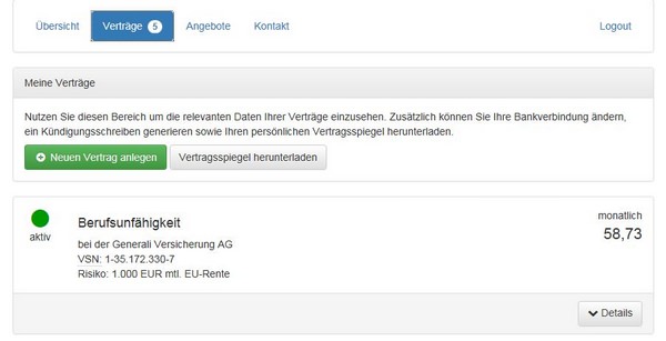 Digitaler Versicherungsordner Verträge anlegen